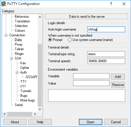 connection data