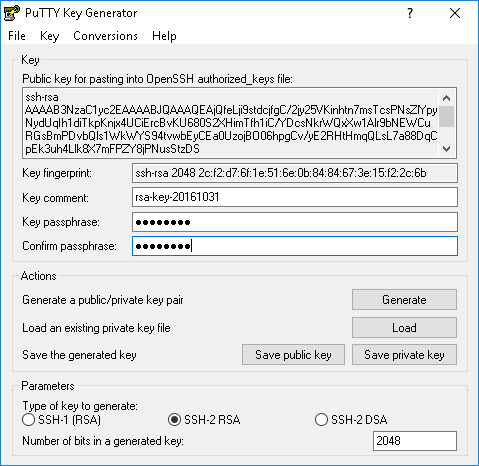 puttygen passphrase