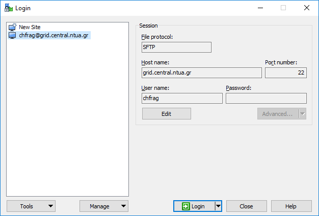 winscp grid saved