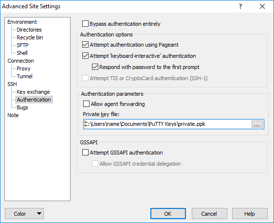 winscp private key